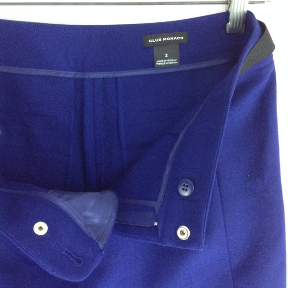 Club Monaco Royal Blue Wool Blend Slim Pants - Picture 4 of 6